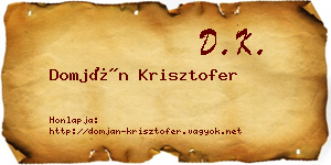 Domján Krisztofer névjegykártya