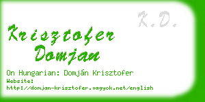 krisztofer domjan business card